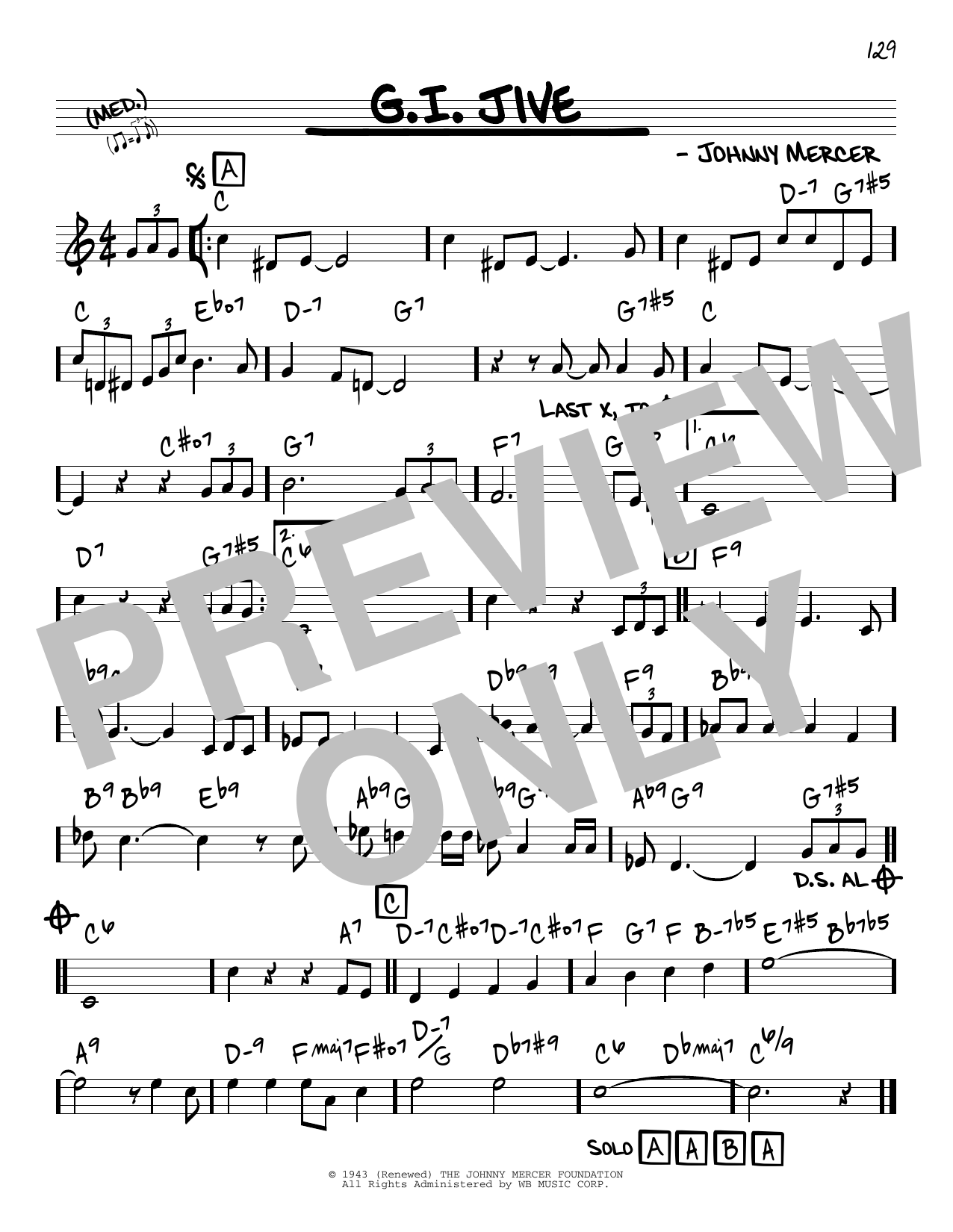 Johnny Mercer G.I. Jive Sheet Music