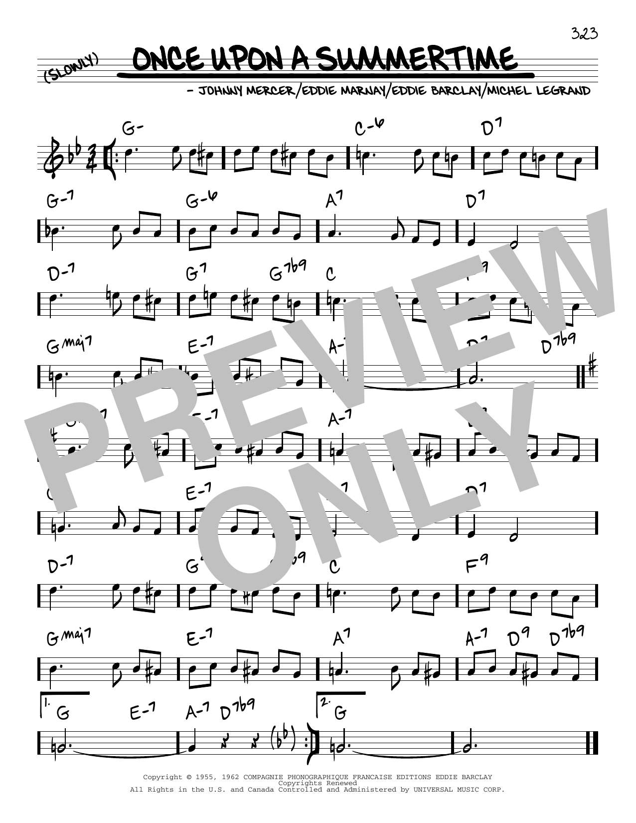 Johnny Mercer Once Upon A Summertime Sheet Music