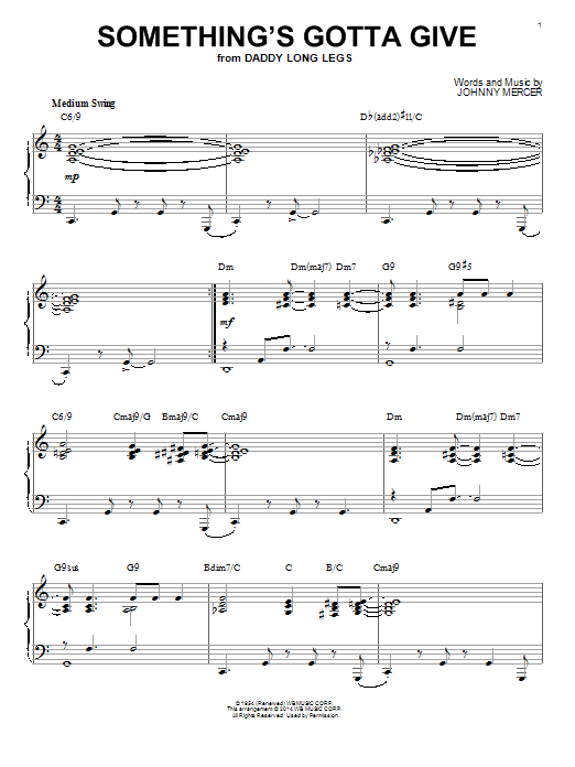 Johnny Mercer Something's Gotta Give [Jazz version] (arr. Brent Edstrom) Sheet Music