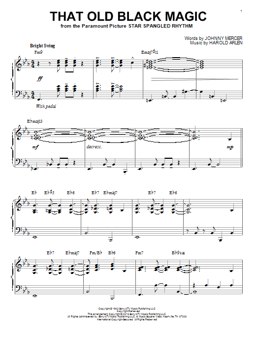 Johnny Mercer That Old Black Magic [Jazz version] (arr. Brent Edstrom) Sheet Music