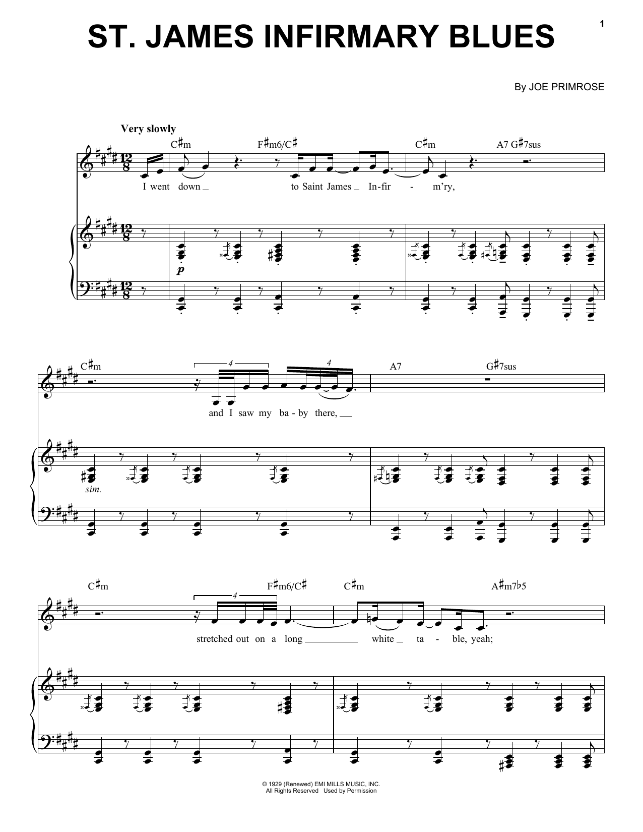 Jon Batiste Saint James Infirmary Blues Sheet Music