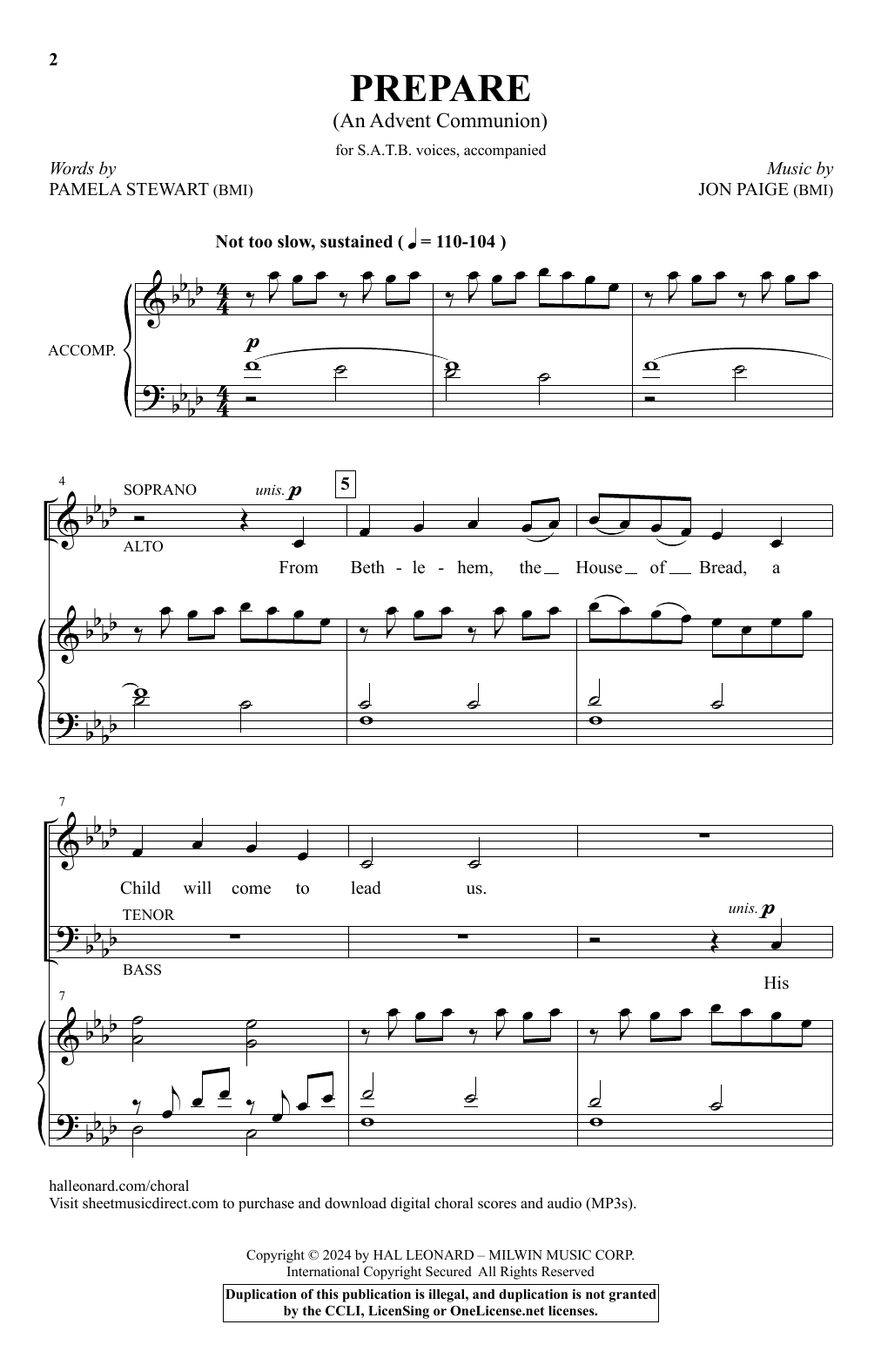 Jon Paige Prepare (An Advent Communion) Sheet Music