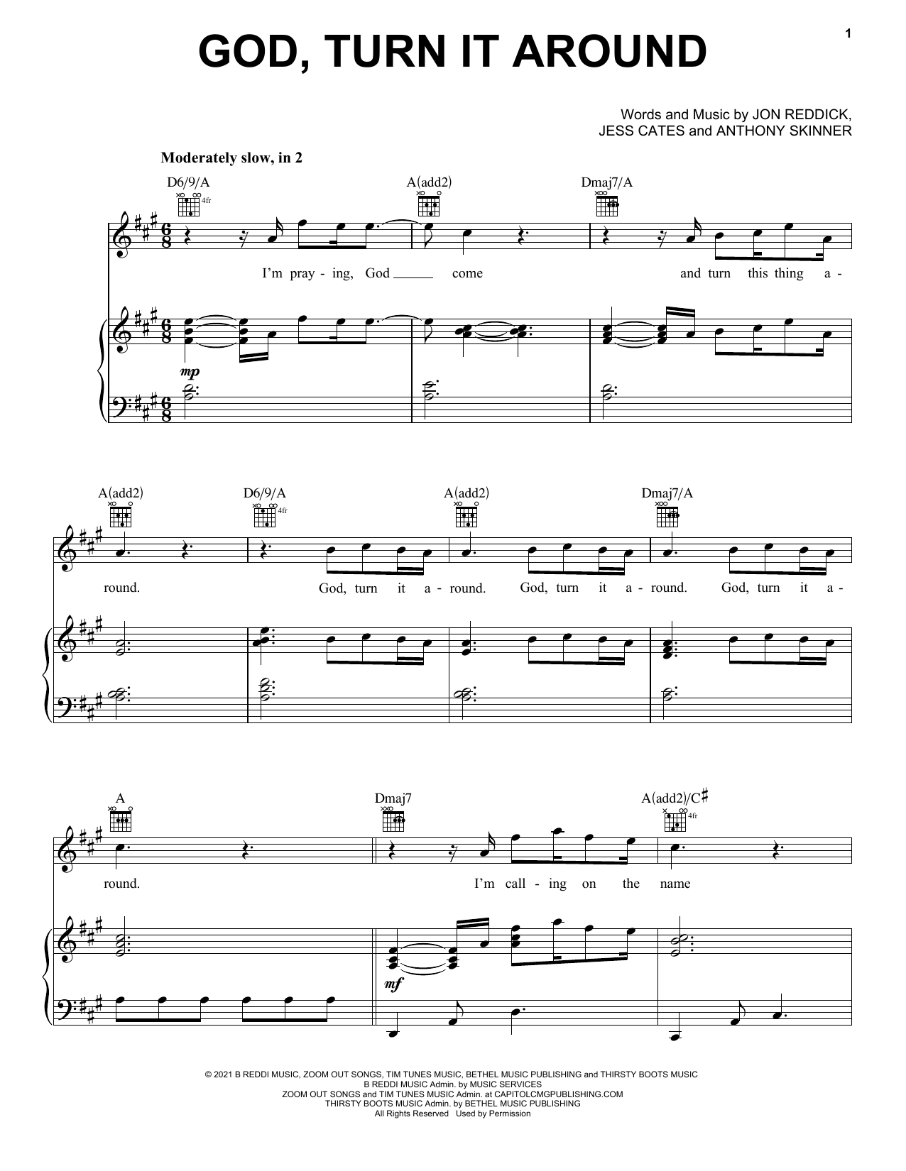Jon Reddick God, Turn It Around Sheet Music
