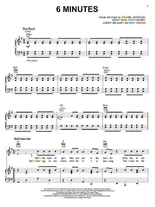 Jonas Brothers 6 Minutes Sheet Music