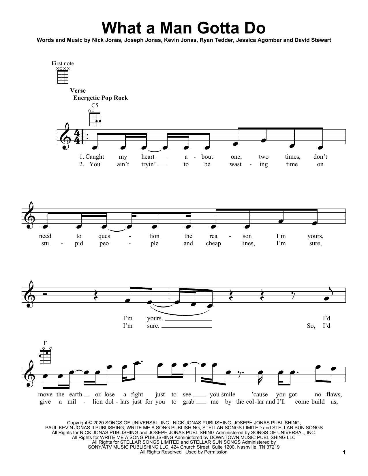 Jonas Brothers What A Man Gotta Do Sheet Music