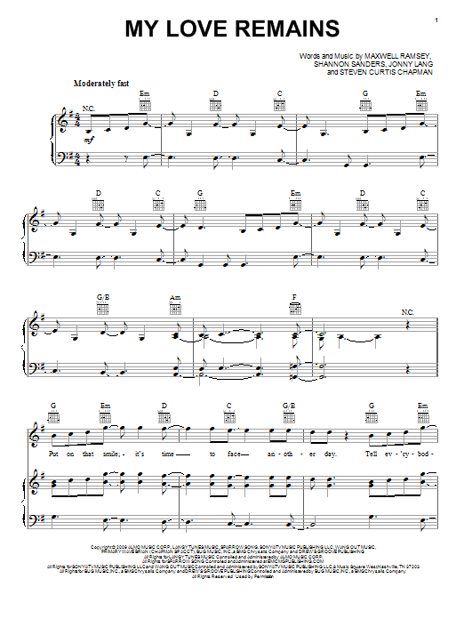 Jonny Lang My Love Remains Sheet Music