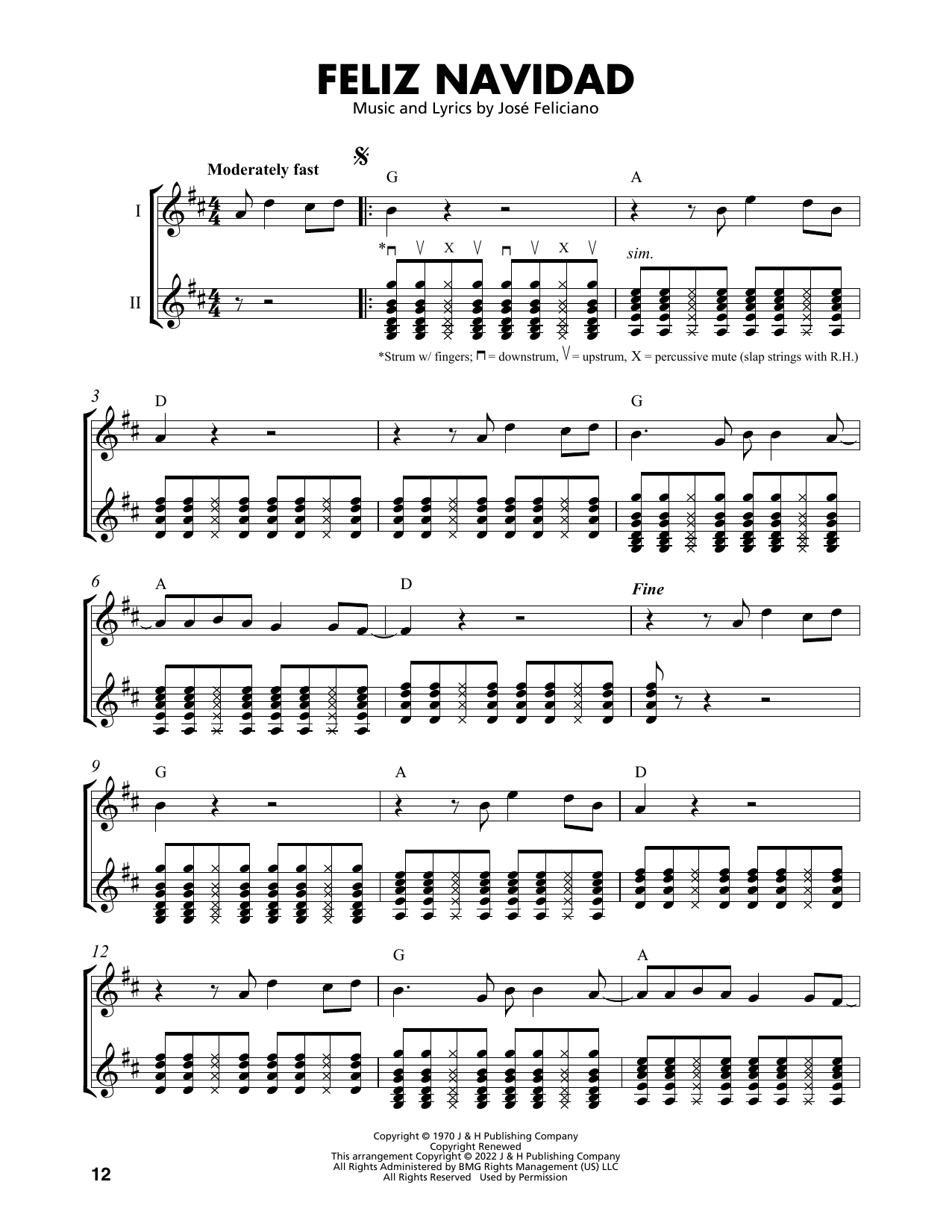 Jose Feliciano Feliz Navidad (arr. Mark Phillips) Sheet Music