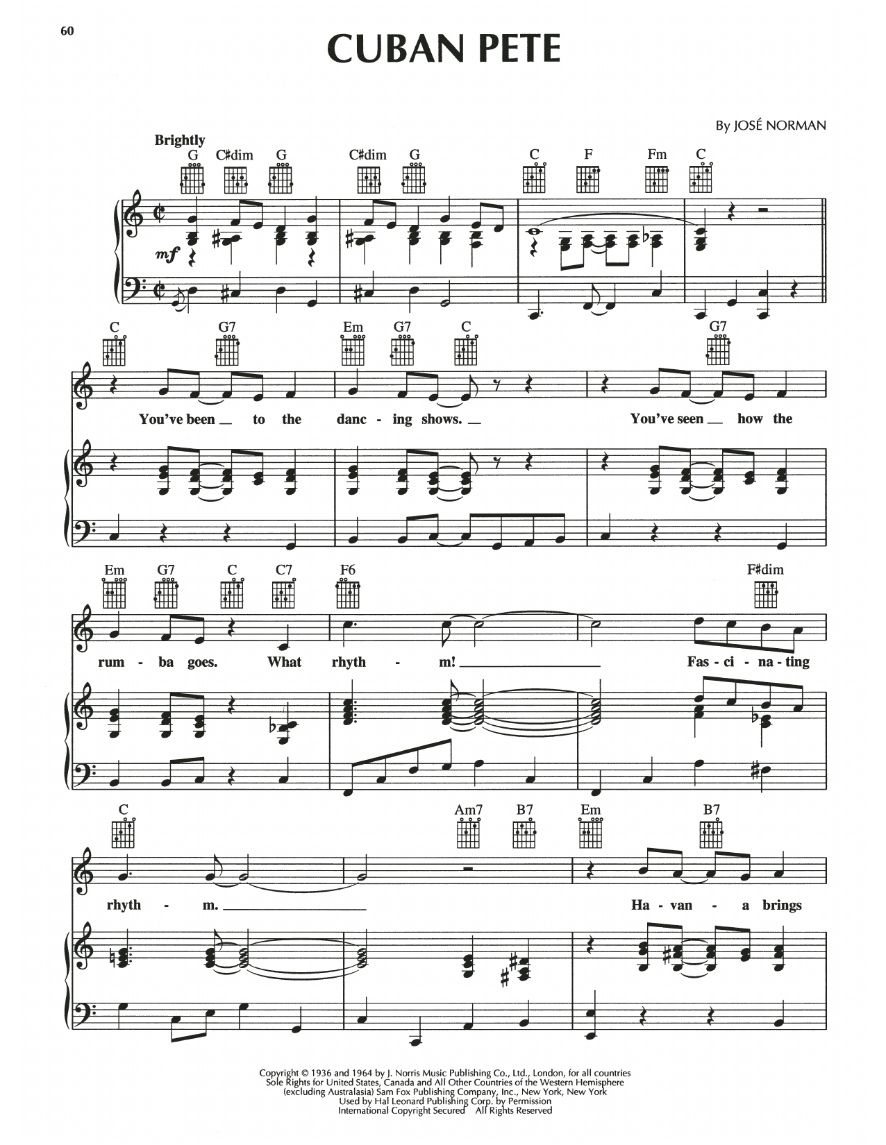 Jose Norman Cuban Pete Sheet Music