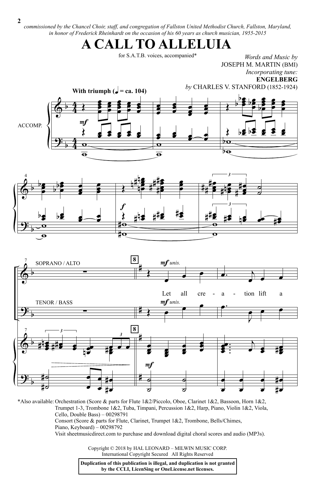 Joseph M. Martin A Call To Alleluia Sheet Music