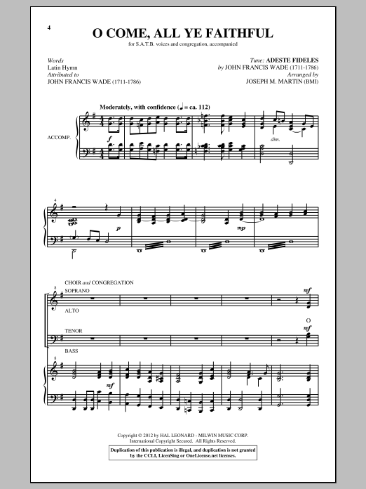 Joseph M. Martin Carols For Choir And Congregation (Collection) Sheet Music