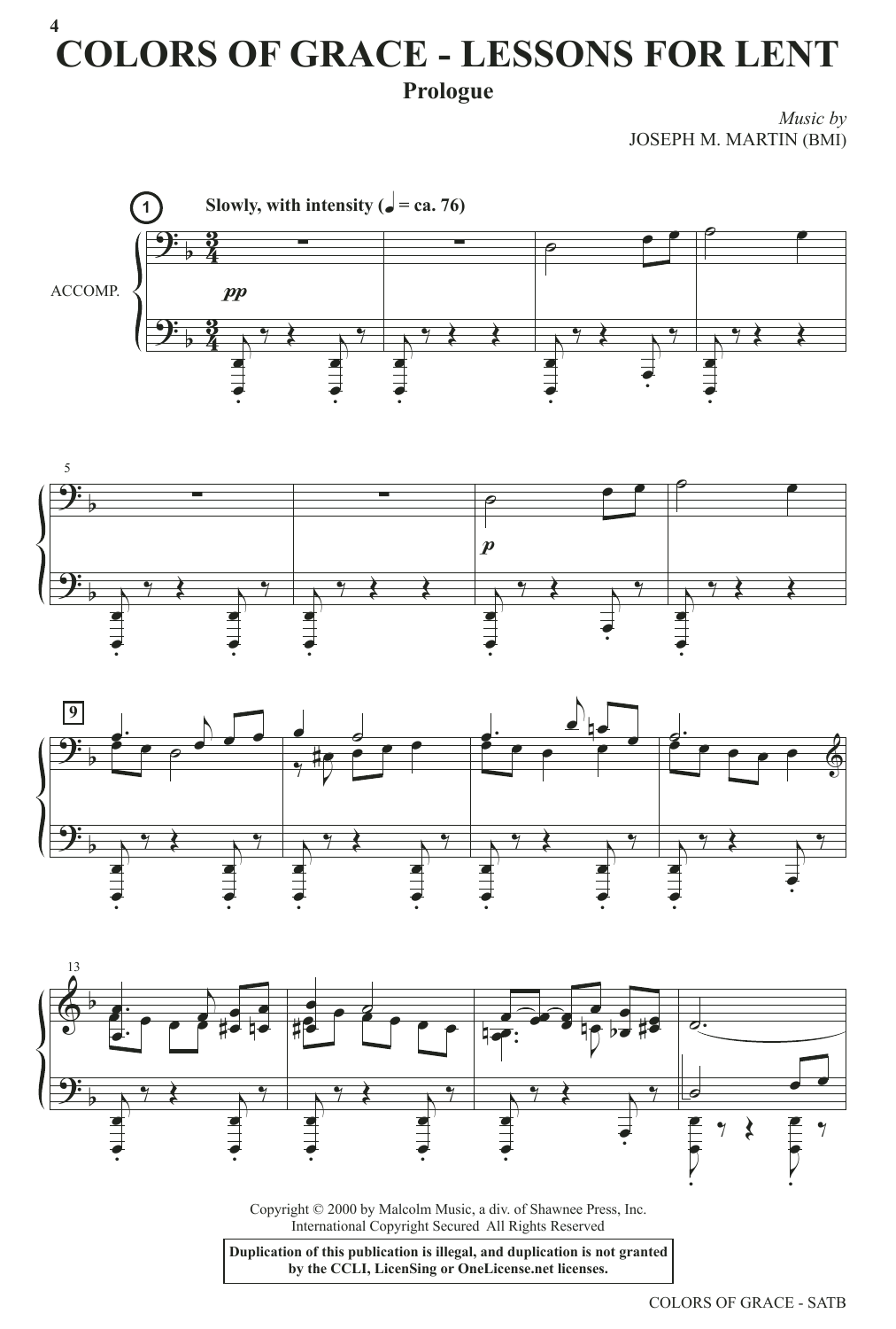 Joseph M. Martin Colors of Grace - Lessons for Lent (New Edition) Sheet Music