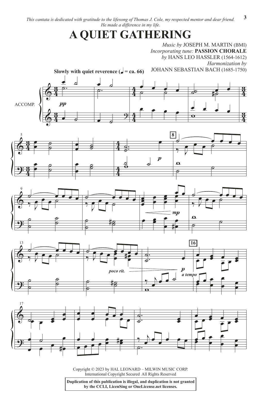 Joseph M. Martin From Silence To Song Sheet Music