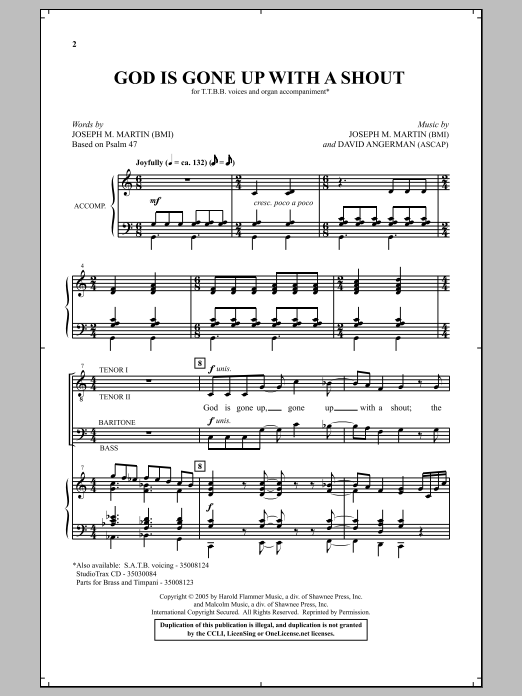 Joseph M. Martin God Is Gone Up With A Shout Sheet Music