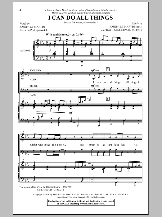 Joseph M. Martin I Can Do All Things Sheet Music