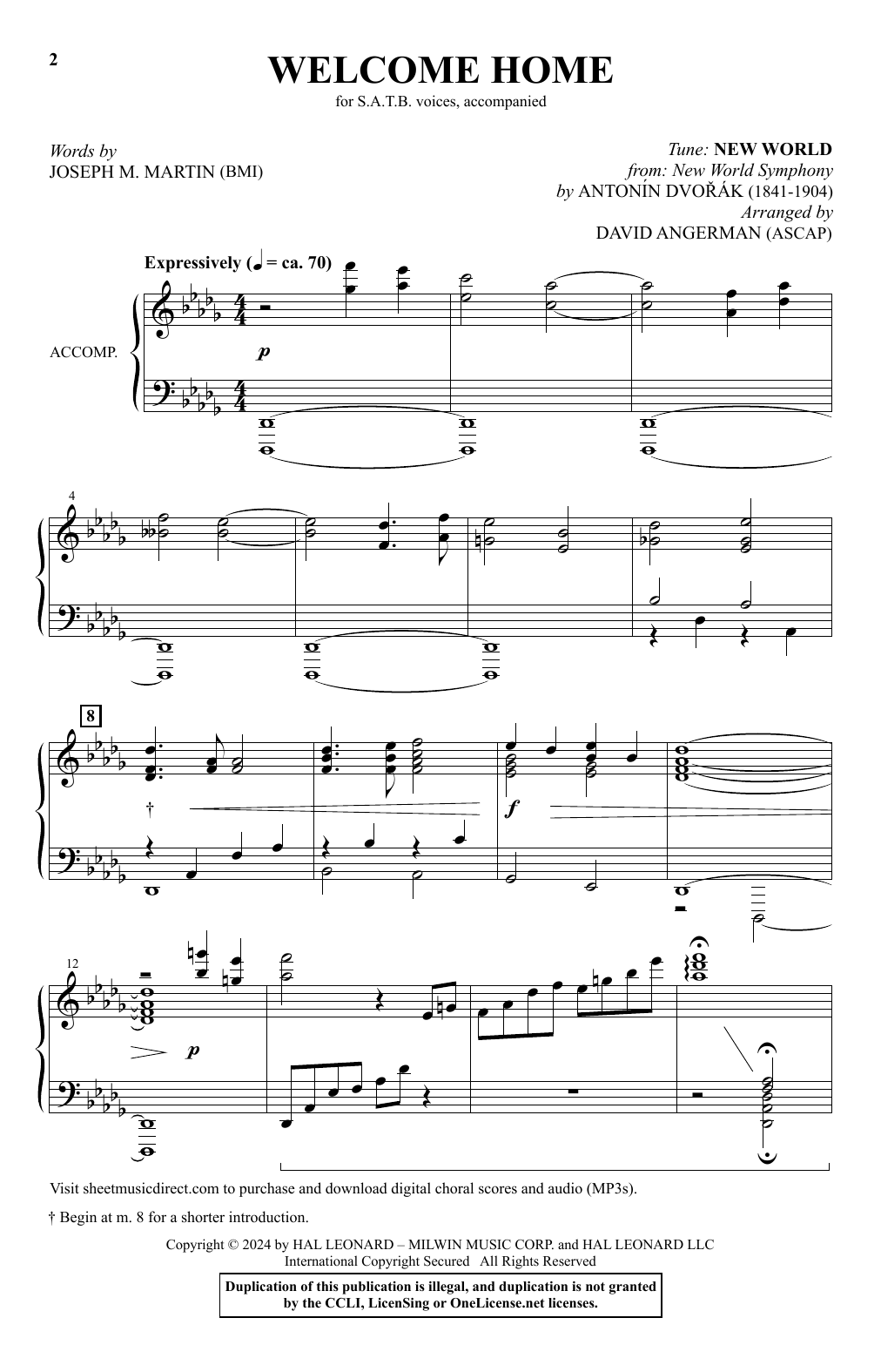 Joseph M. Martin Welcome Home (arr. David Angerman) Sheet Music