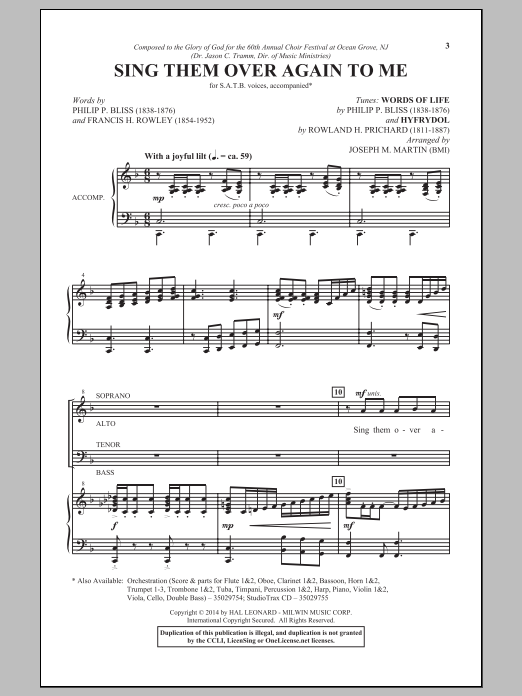Joseph M. Martin Wonderful Words Of Life Sheet Music