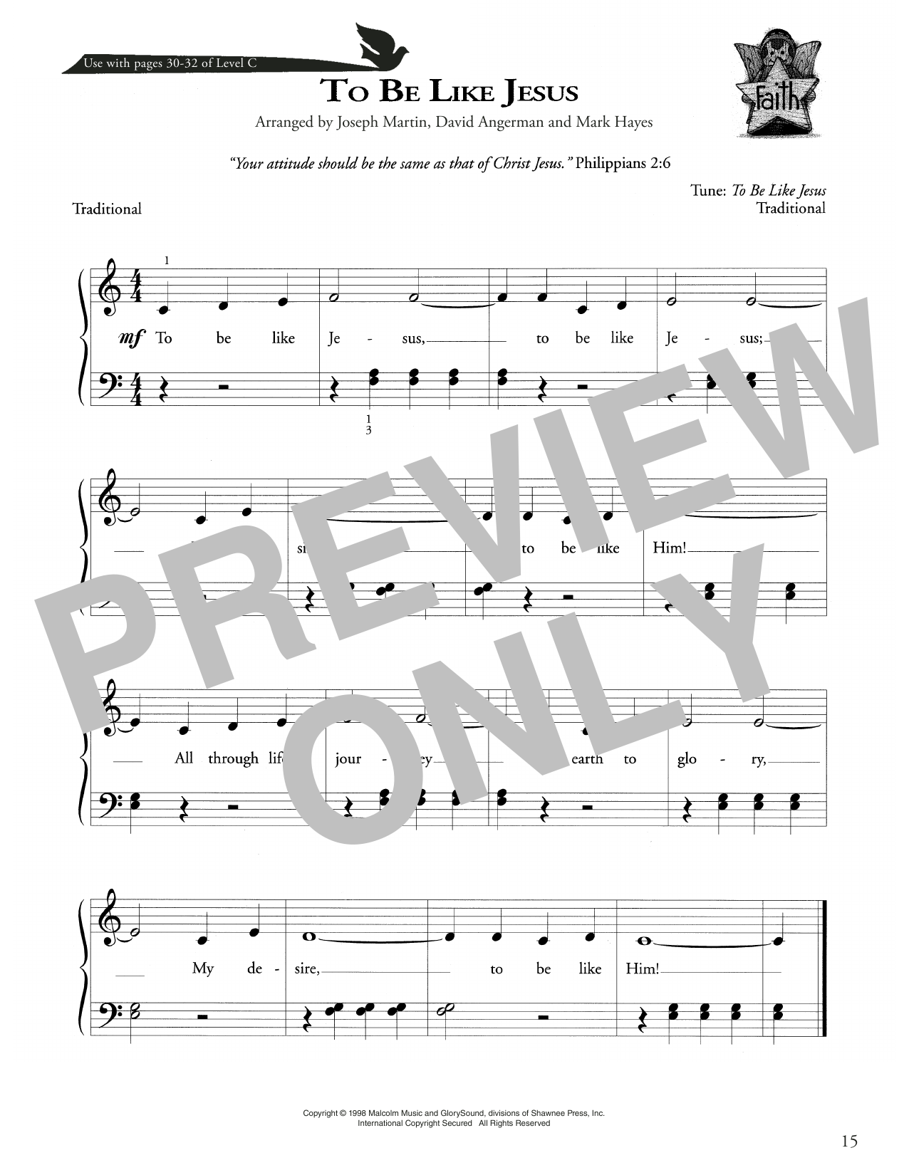 Joseph Martin, David Angerman and Mark Hayes To Be Like Jesus Sheet Music