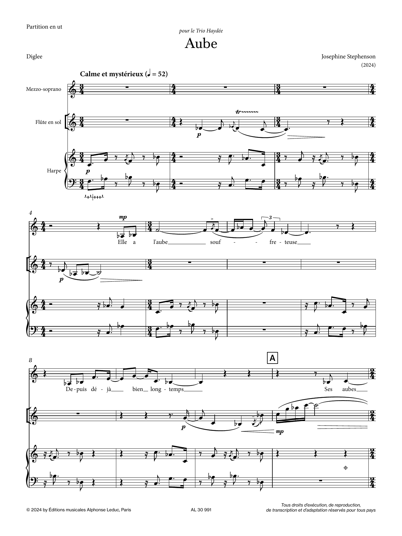 Josephine Stephenson Aube Sheet Music