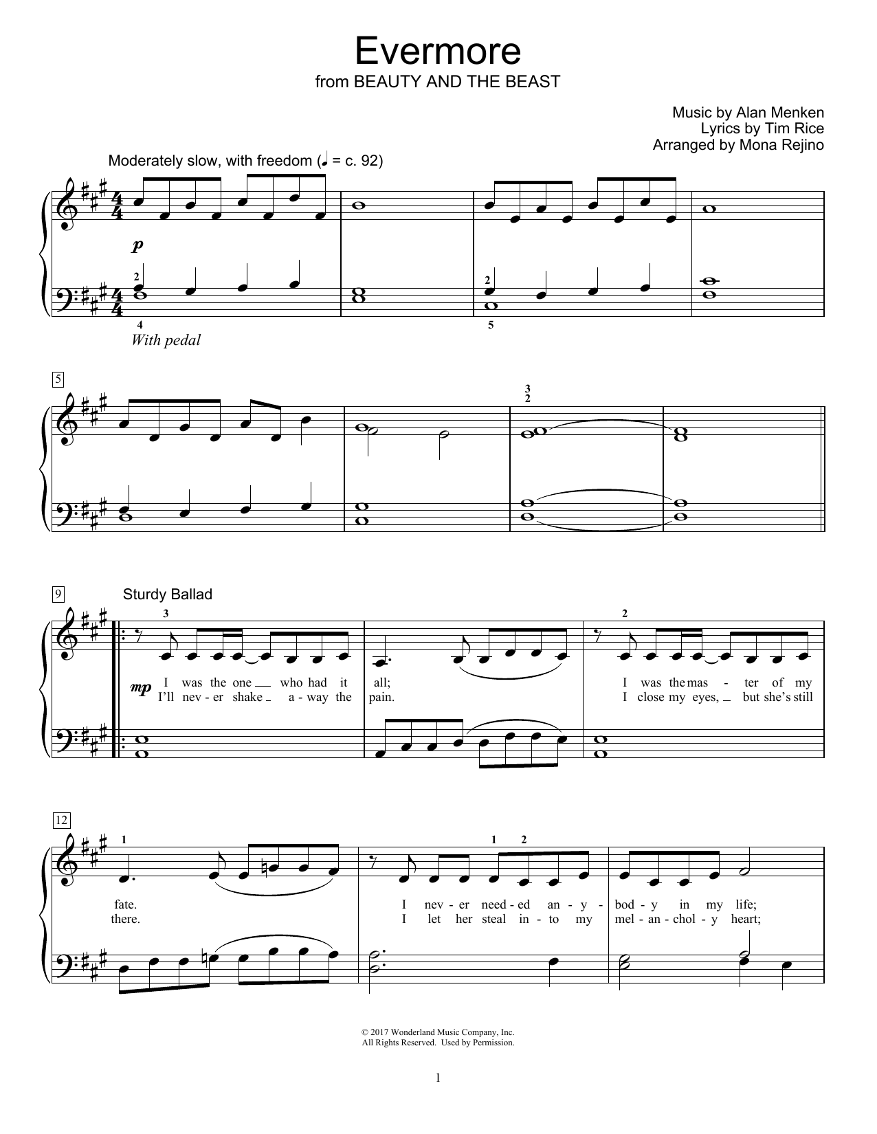 Josh Groban Evermore (from Beauty and the Beast) (arr. Mona Rejino) Sheet Music