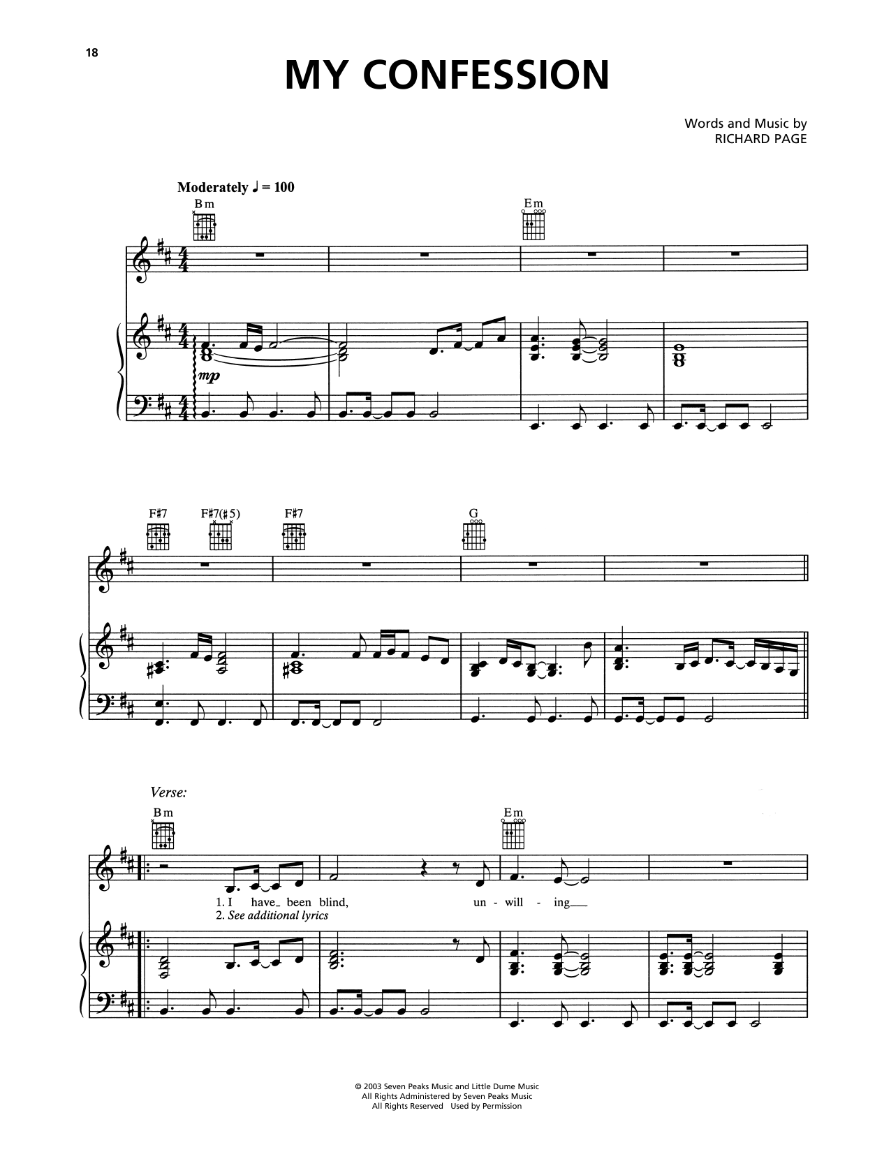 Josh Groban My Confession Sheet Music