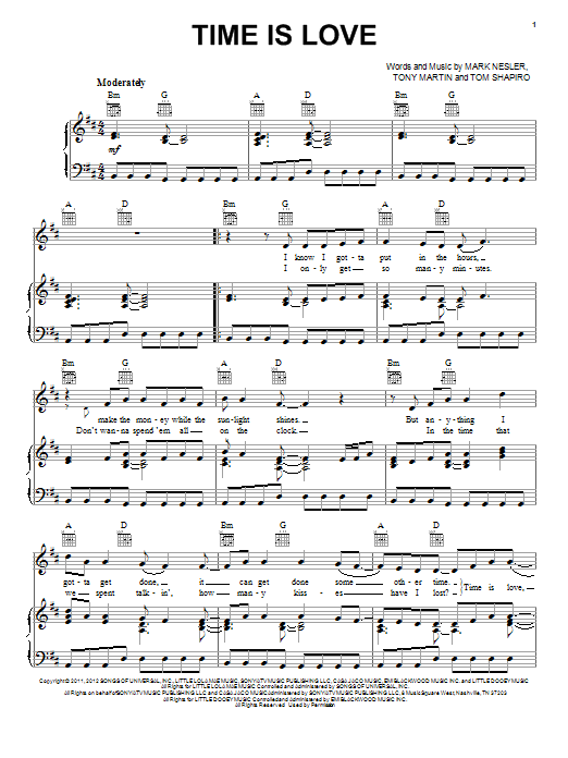 Josh Turner Time Is Love Sheet Music
