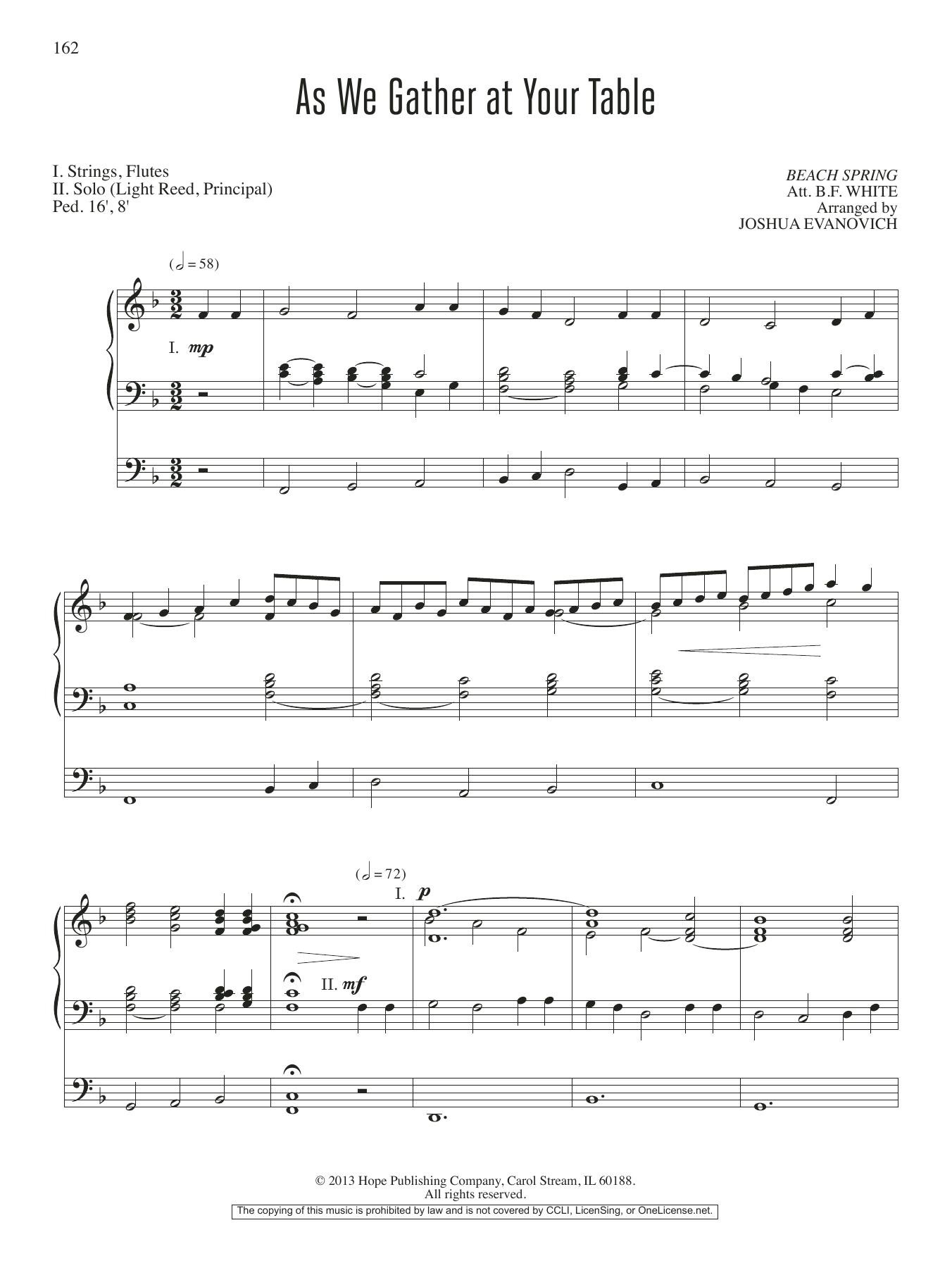 Joshua Evanovich As We Gather at Your Table Sheet Music
