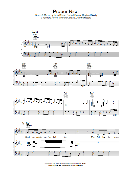 Joss Stone Proper Nice Sheet Music