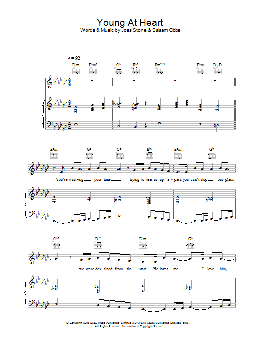 Joss Stone Young At Heart Sheet Music