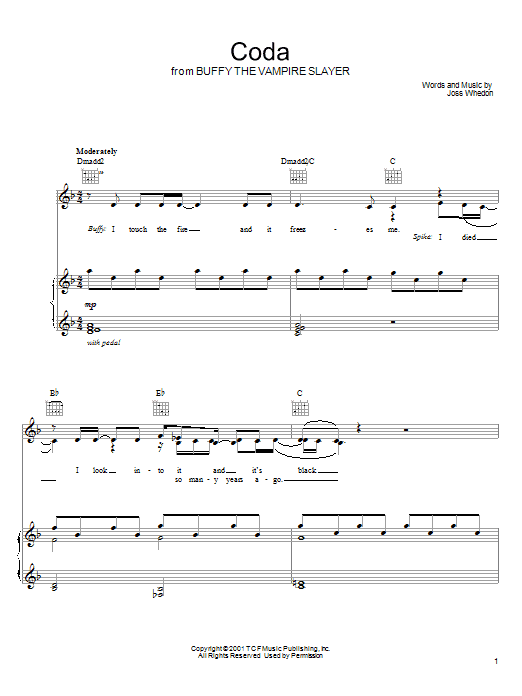 Joss Whedon Coda Sheet Music