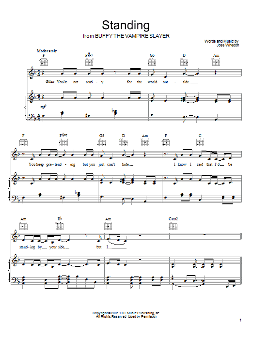 Joss Whedon Standing Sheet Music