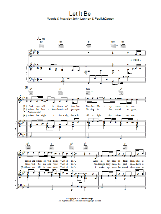 Journey South Let It Be Sheet Music