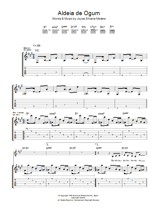 Joyce Silveira Moreno Aldeia De Ogum Sheet Music