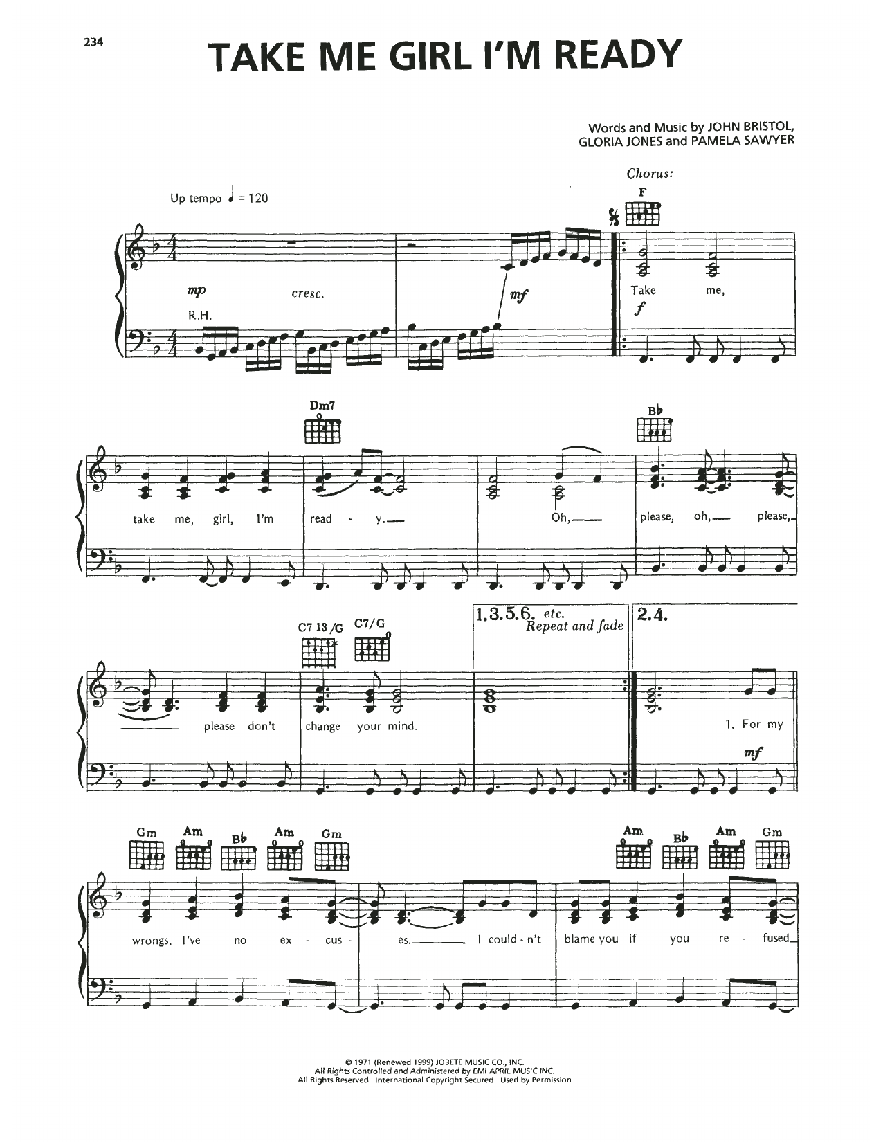 Jr. Walker & The All Stars Take Me Girl, I'm Ready Sheet Music