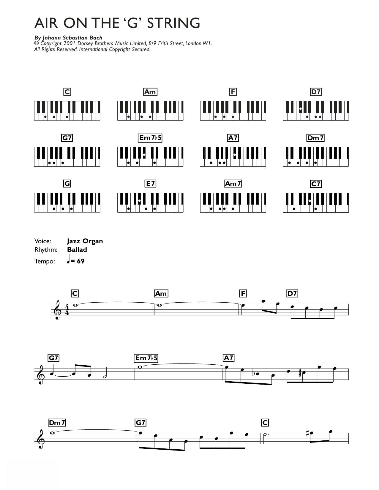 J.S. Bach Air On The G String (from Suite No.3 in D Major) Sheet Music