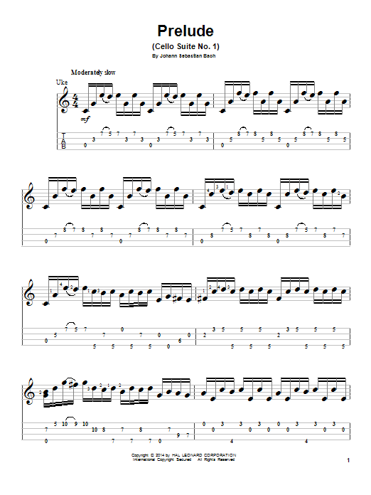 Johann Sebastian Bach Prelude (Cello Suite No. 1) Sheet Music