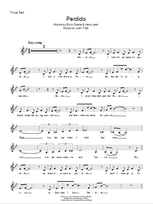 Juan Tizol Perdido Sheet Music