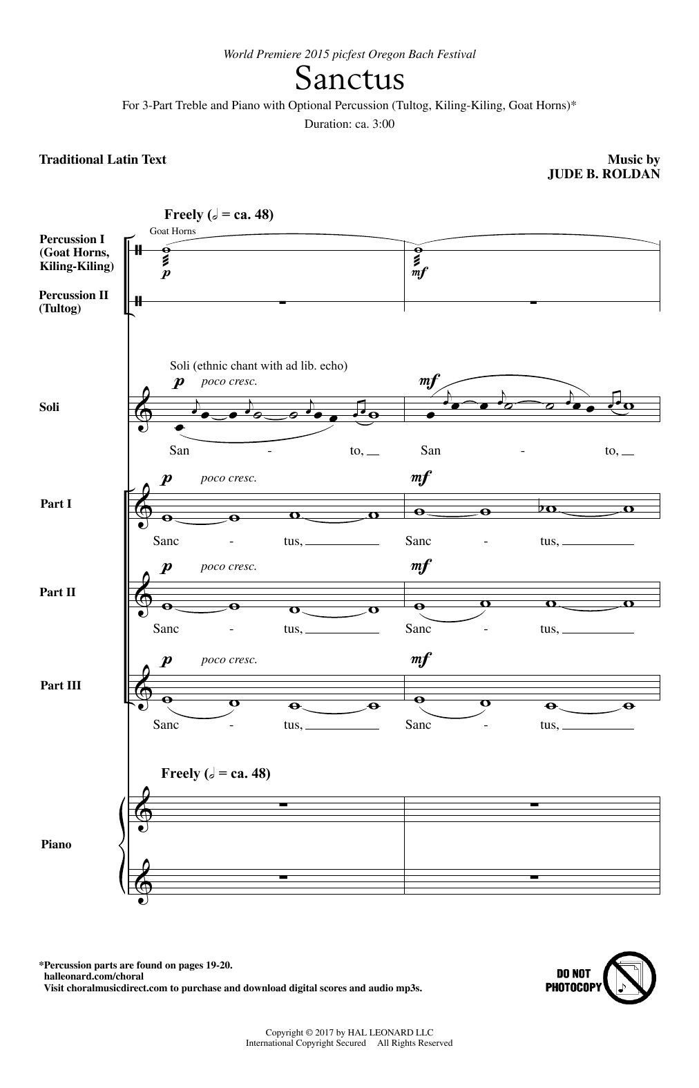 Jude B. Roldan Sanctus Sheet Music