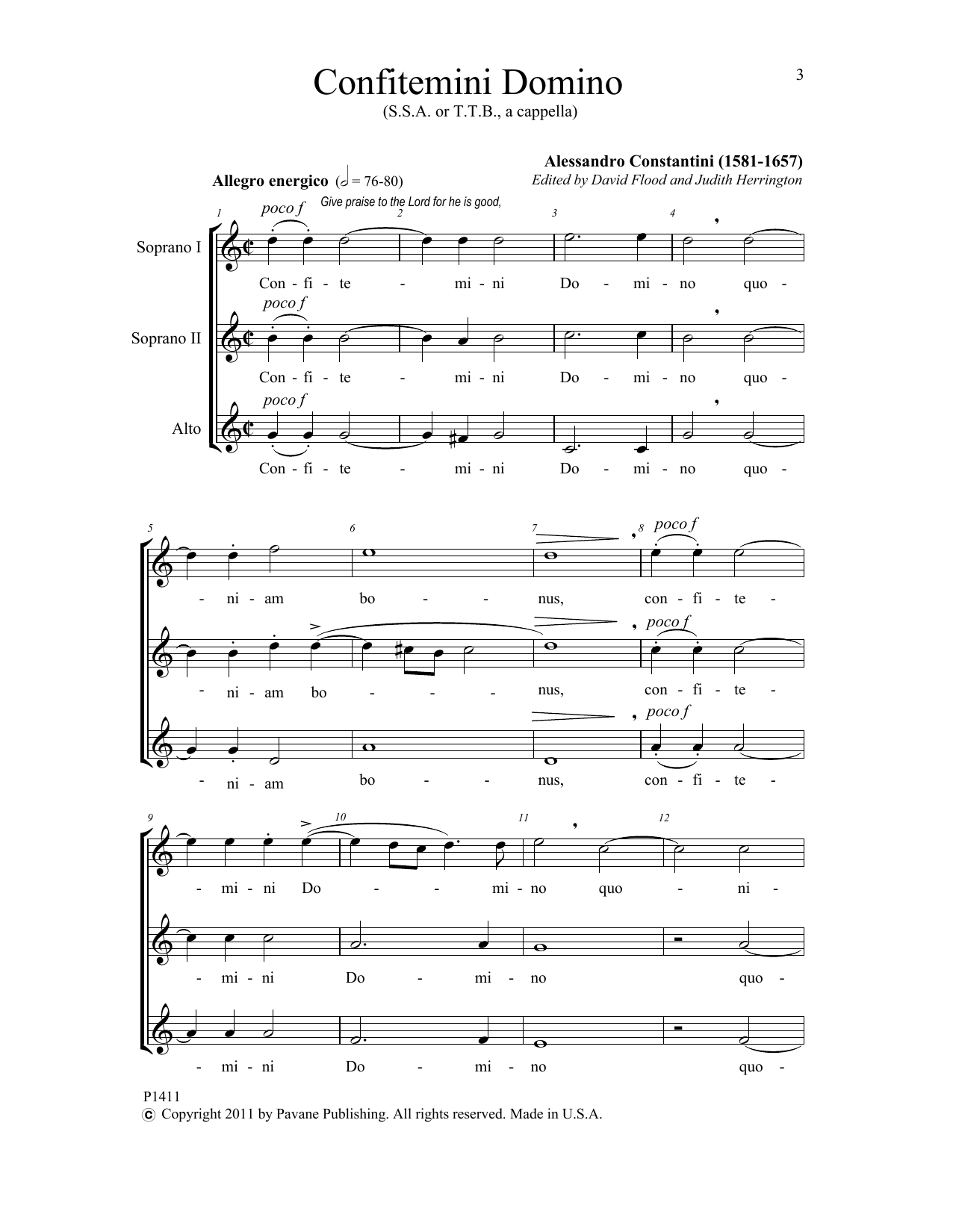 Judith Herrington Confitemini Domino Sheet Music