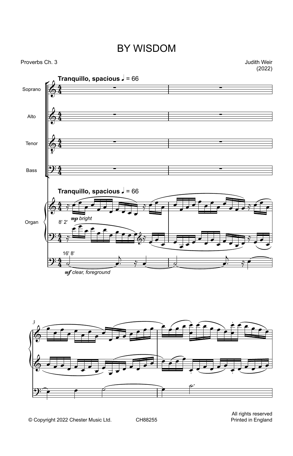 Judith Weir By Wisdom Sheet Music
