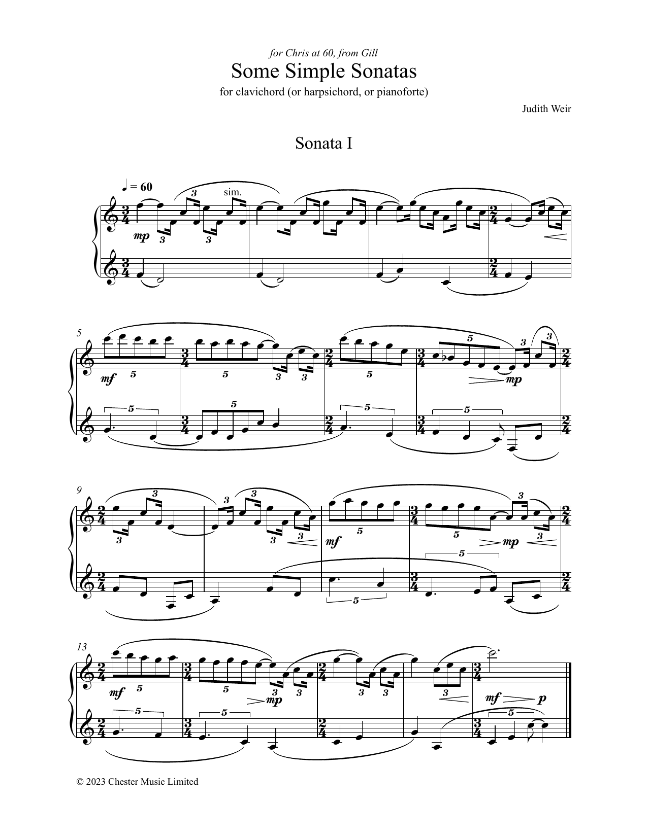 Judith Weir Some Simple Sonatas Sheet Music
