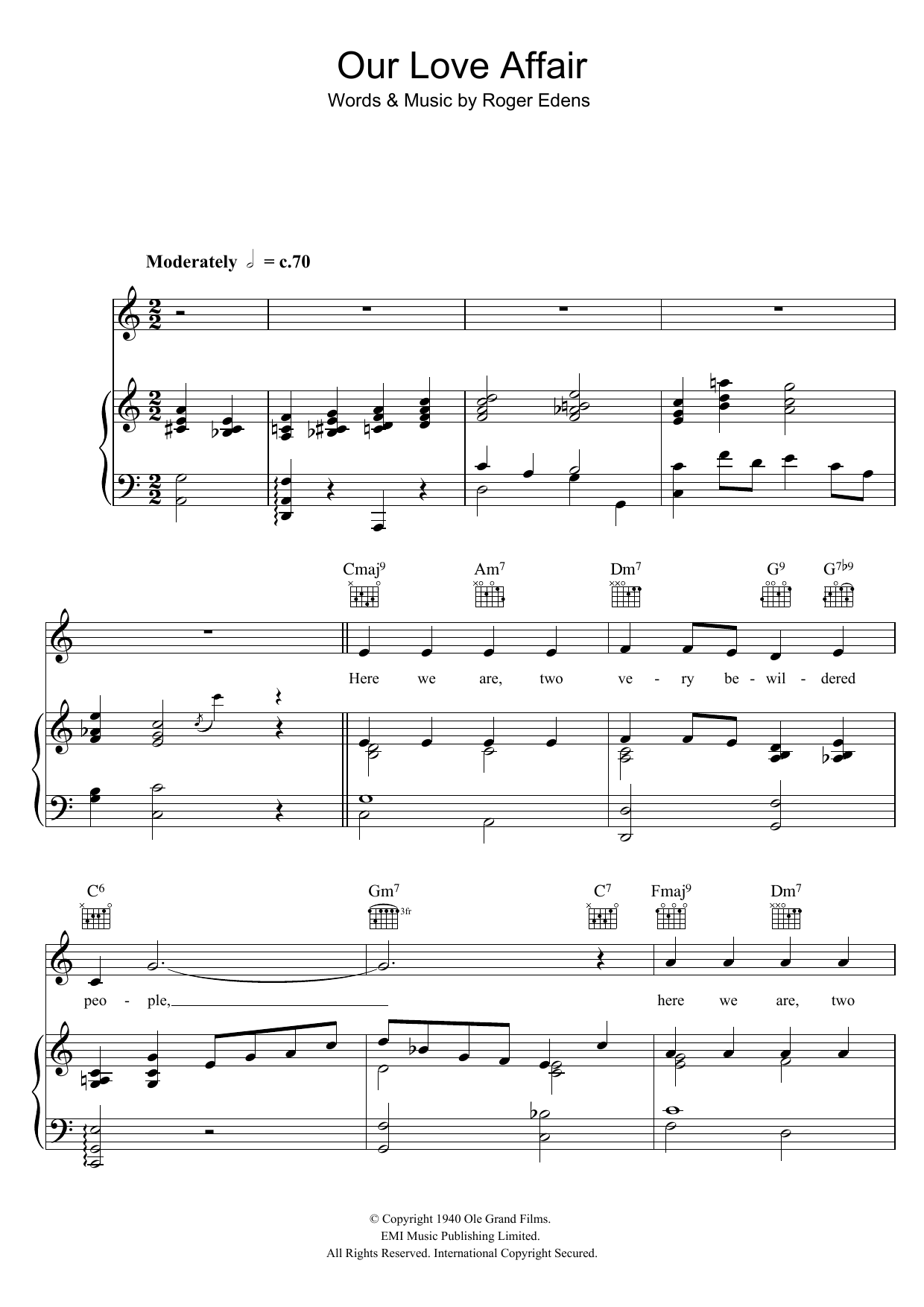 Judy Garland Our Love Affair Sheet Music