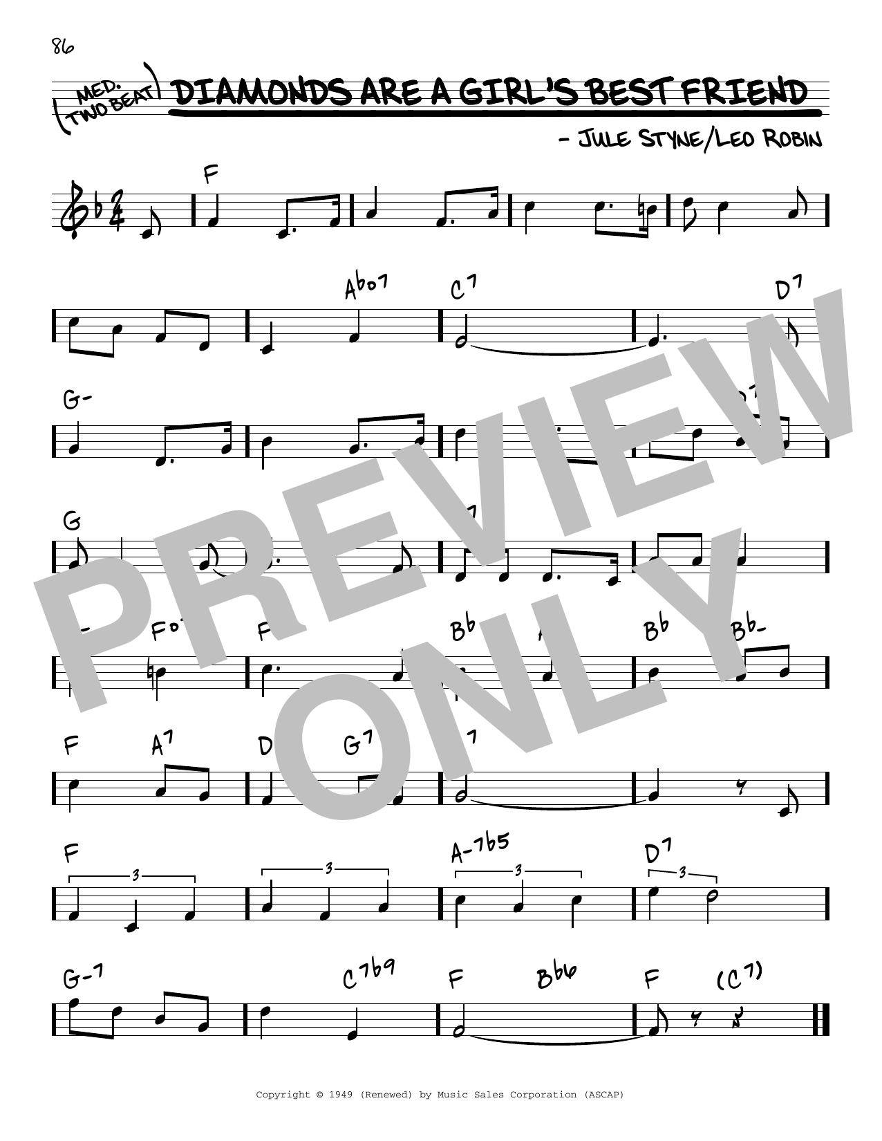 Jule Styne and Leo Robin Diamonds Are A Girl's Best Friend Sheet Music