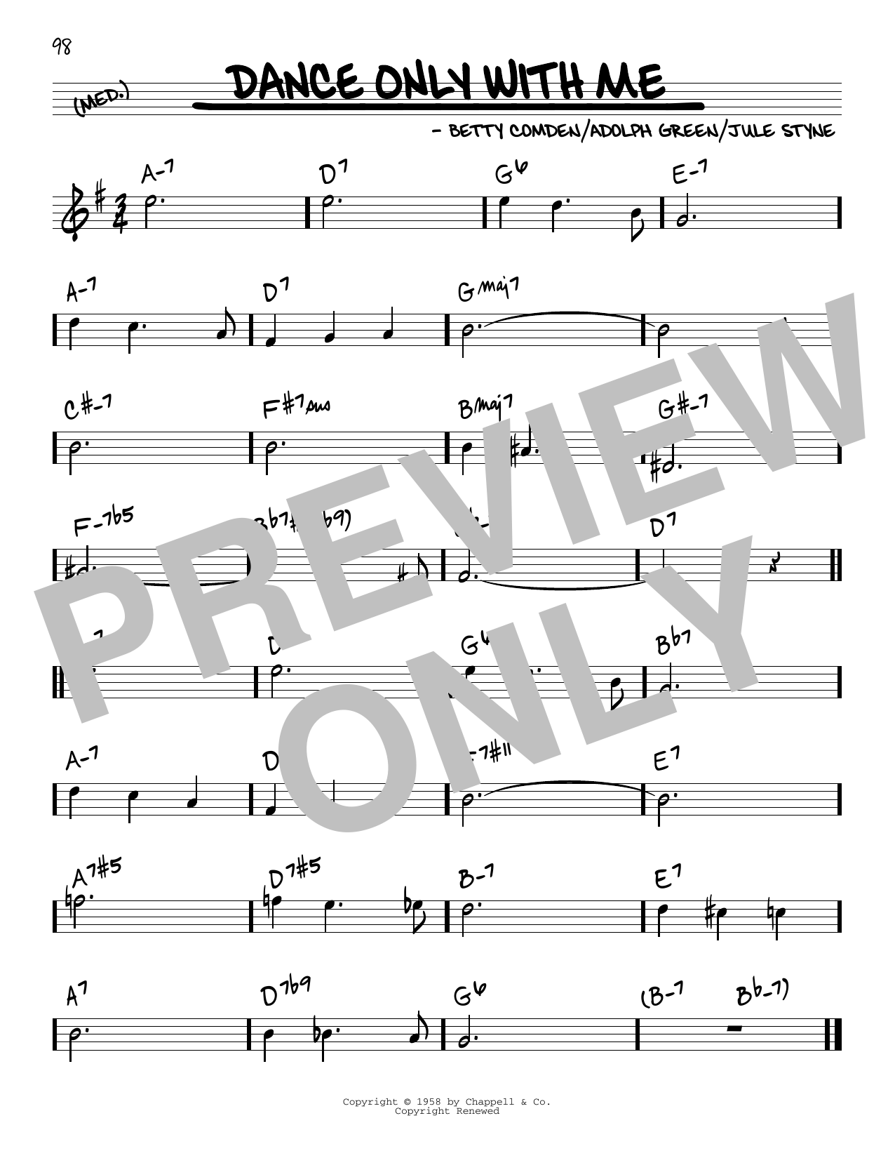 Jule Styne Dance Only With Me Sheet Music