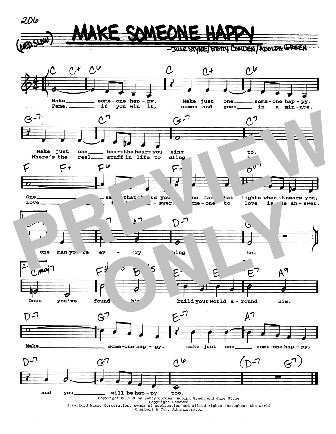 Jule Styne Make Someone Happy (Low Voice) Sheet Music