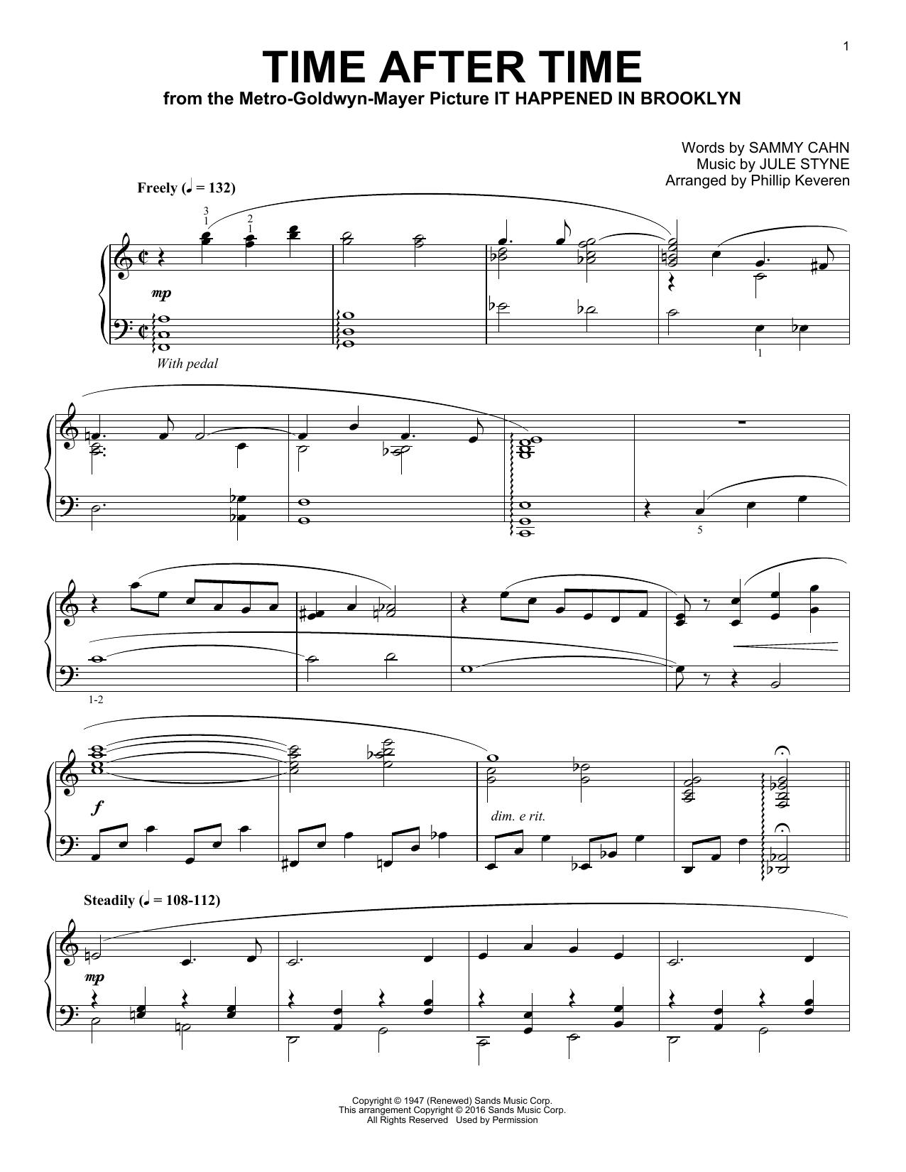 Jule Styne Time After Time (arr. Phillip Keveren) Sheet Music