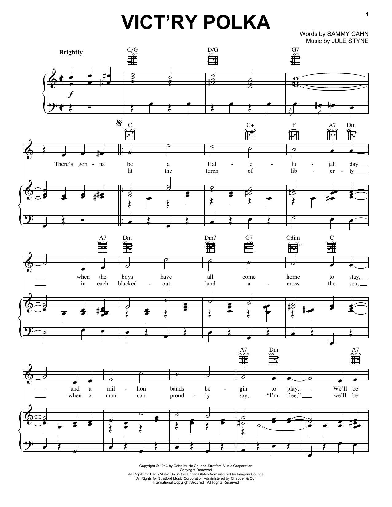 Jule Styne Vict'ry Polka Sheet Music