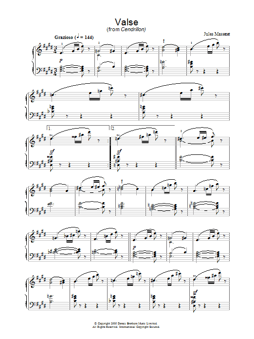 Jules Massenet Valse (from Cendrillon) Sheet Music