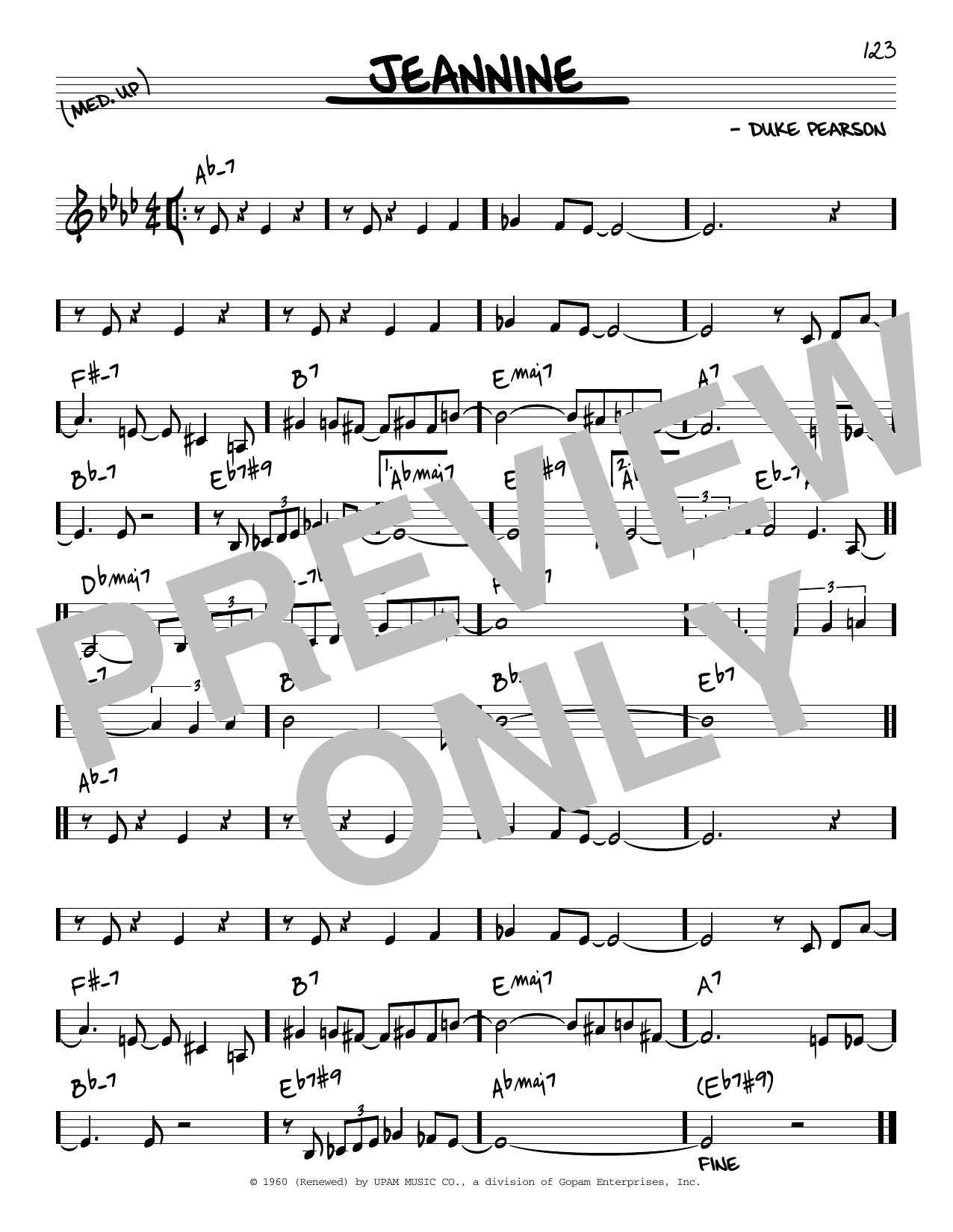 Cannonball Adderley Jeannine Sheet Music