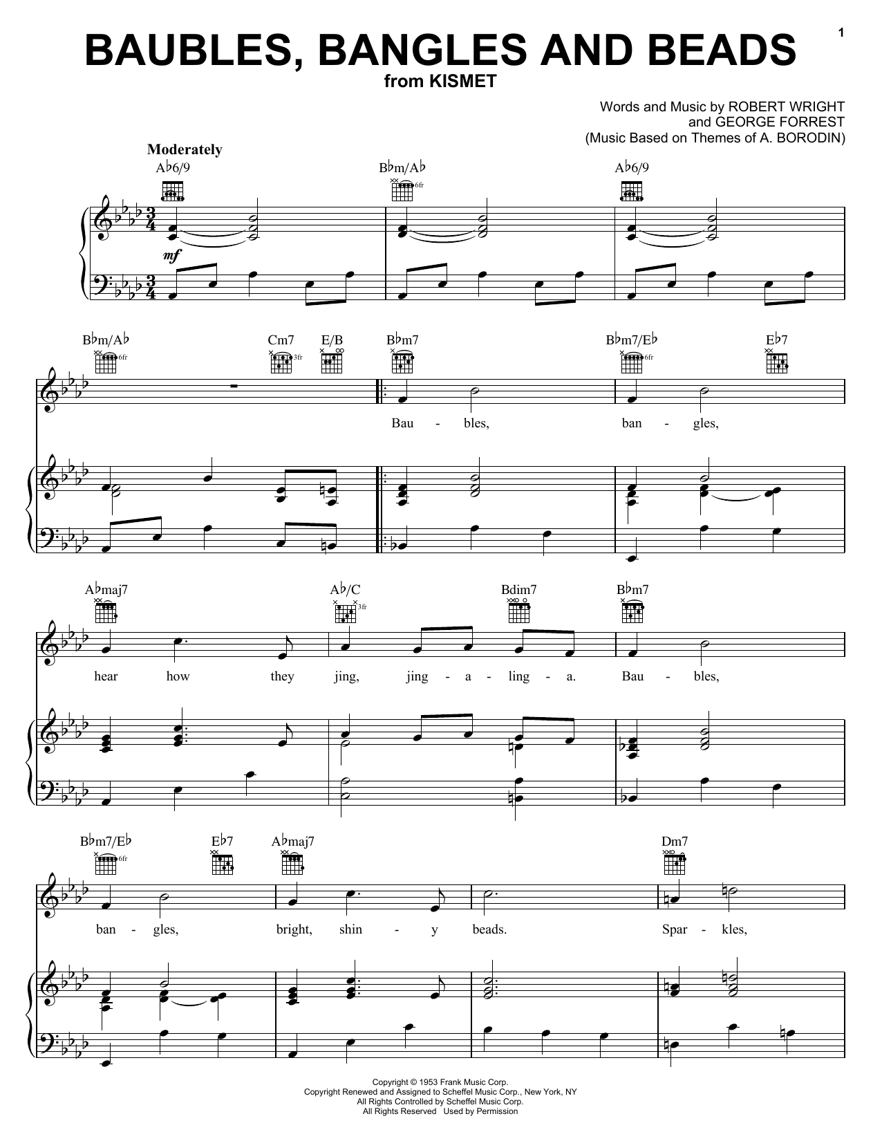Julie Andrews Baubles, Bangles And Beads Sheet Music
