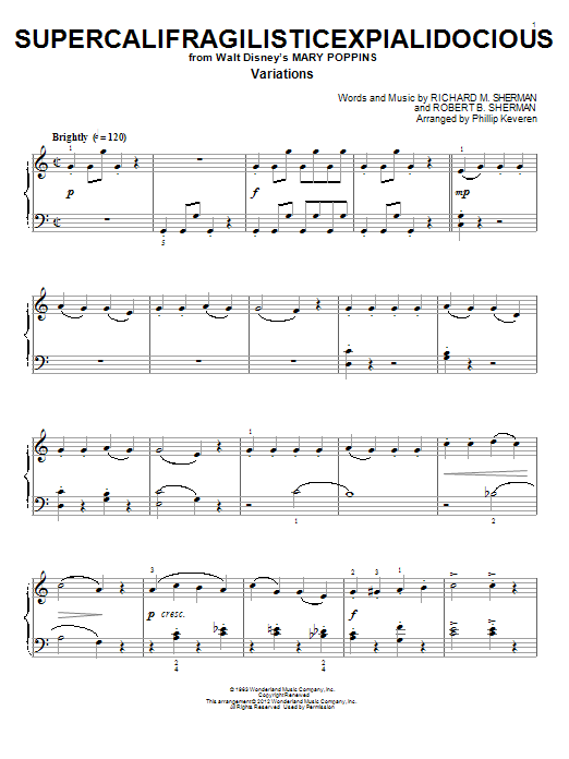 Julie Andrews Supercalifragilisticexpialidocious [Classical version] (from Mary Poppins) (arr. Sheet Music